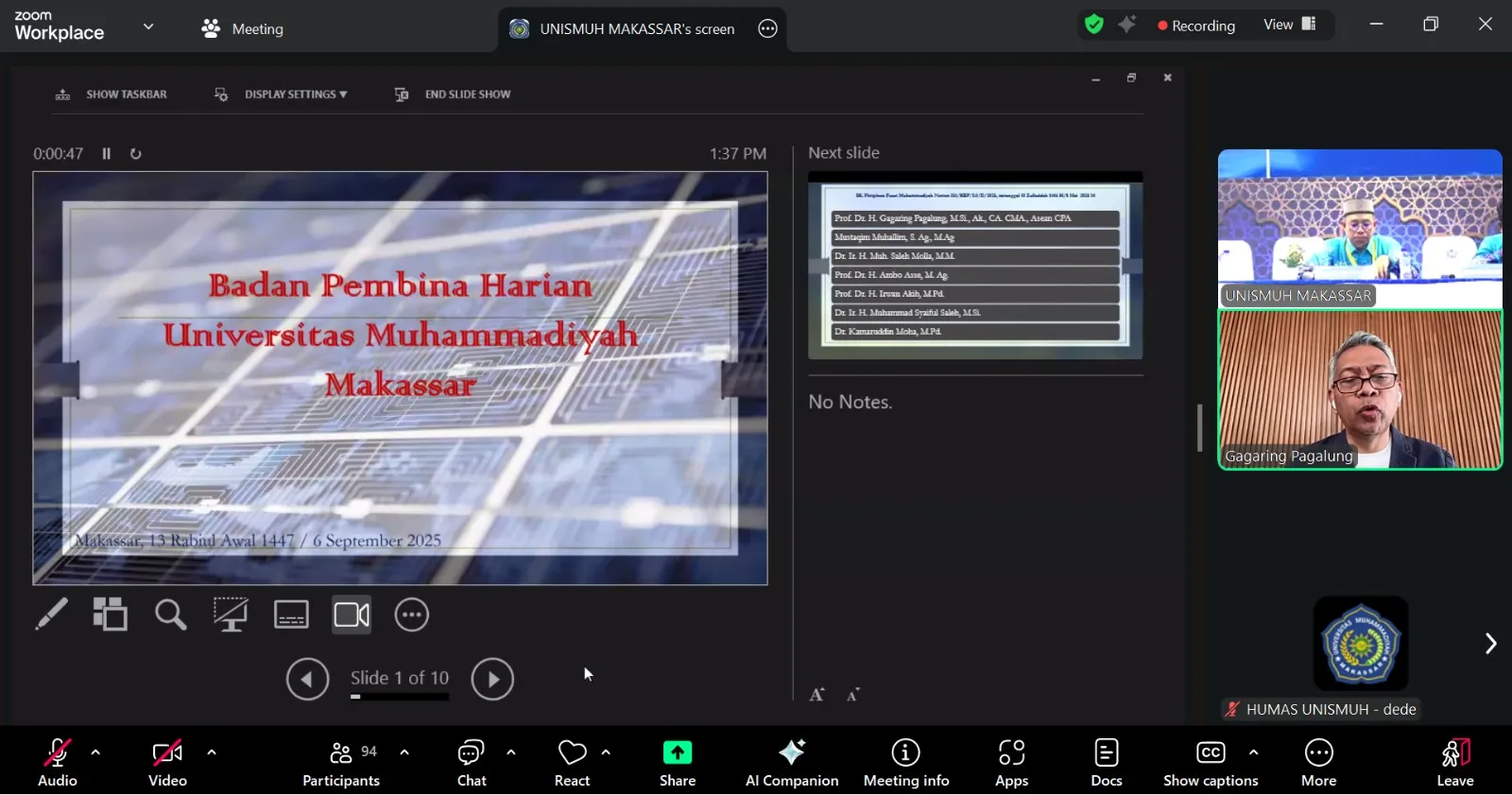 Ketua BPH Unismuh Makassar Paparkan Peran dan Program Strategis di Hadapan Mahasiswa Baru